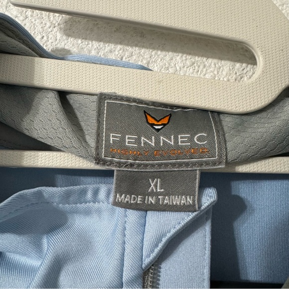 Fennec Mens Quater Zip Performance Pullover XL Baby Blue Golf Lightweight Preppy - Picture 2 of 5